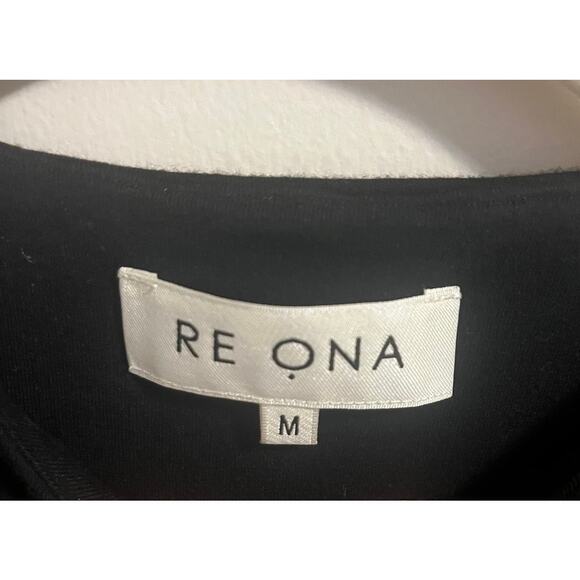 Re Ona Signature Short Sleeves T-Shirt in Black Women's M Slightly Cropped - Picture 4 of 7
